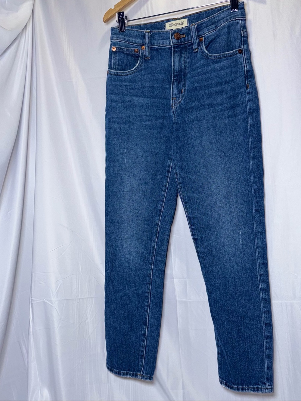 Madewell Dark Blue High-Rise Slim Boy Jean Crop Jeans